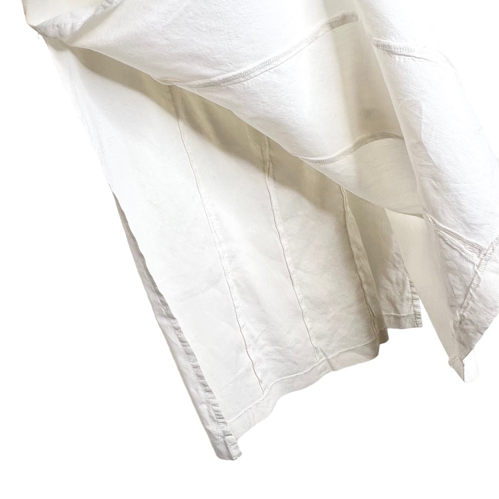 Theory Double-Face Linen Blend Slit Skirt Ivory Size 4 - Picture 5 of 8